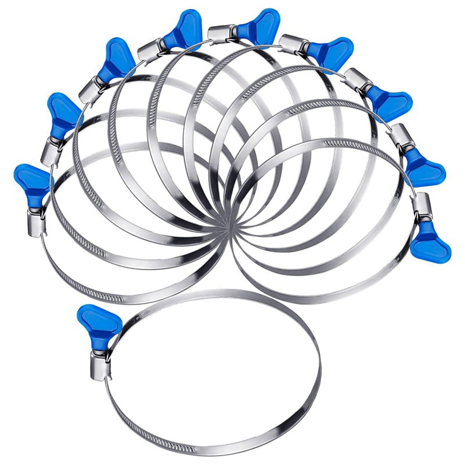 20 Pcs 4 Inch Key Hose Clamp Thumb Screw Key Adjustable Pipe Clamp Stainless Steel Dryer Vent