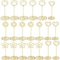 thumbnail image 1 of 20 Pcs 4 Styles Place Card Holders Star Circle Heart Gold Carbon Steel Name Card Holder Photo Memo Holders for Desktop Party Decoration, 1 of 7