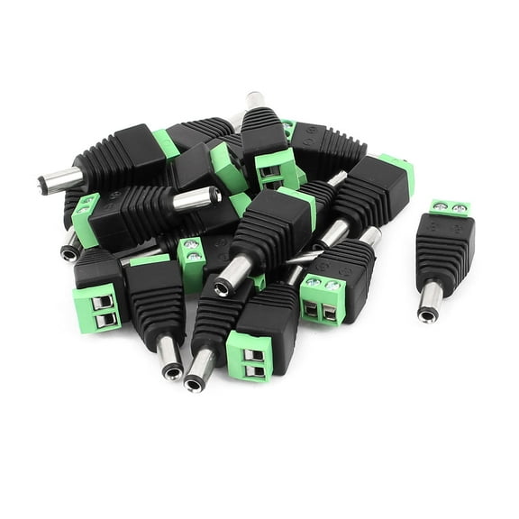 20 Pcs 5.5mm x 2.5mm Male DC Power Jack Terminal Connectors for CCTV Camera