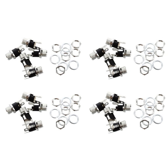 20 Pcs 5.5mmx2.1mm DC Power Jack Socket Female Panel Mount Connector