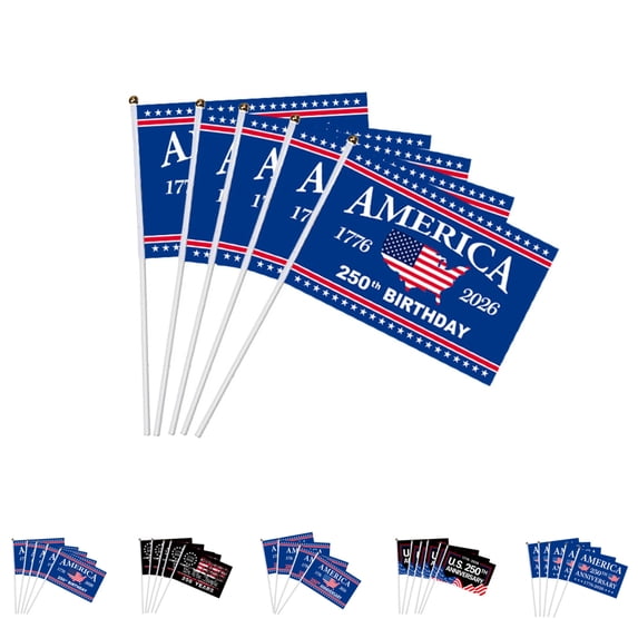 20 Pcs 5.5x8.2 Inch Small Mini American Flags, 250th Anniversary USA ...