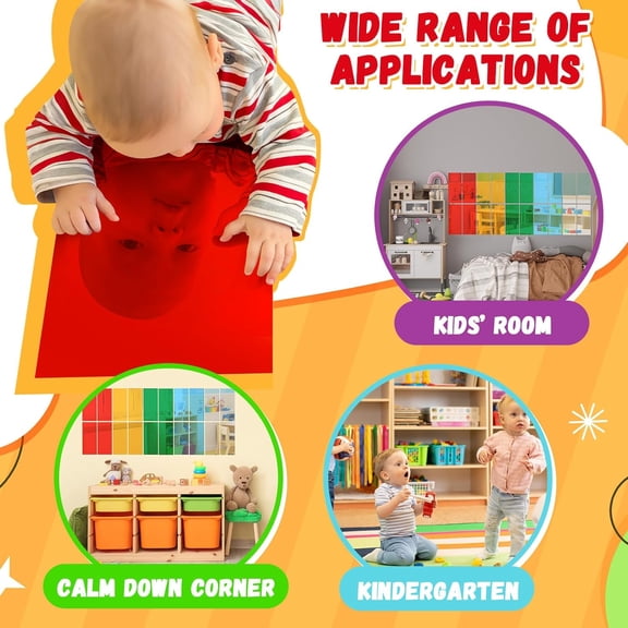 20 Pcs 5 Color Square Sensory Wall Mirror Acrylic Bubble Mirror for Wall Decoration Toys for Kids Home or Classroom - Sensory Room Decor - Visual, Tactile Stimulation$$Home Decor, Kitchen, & Other