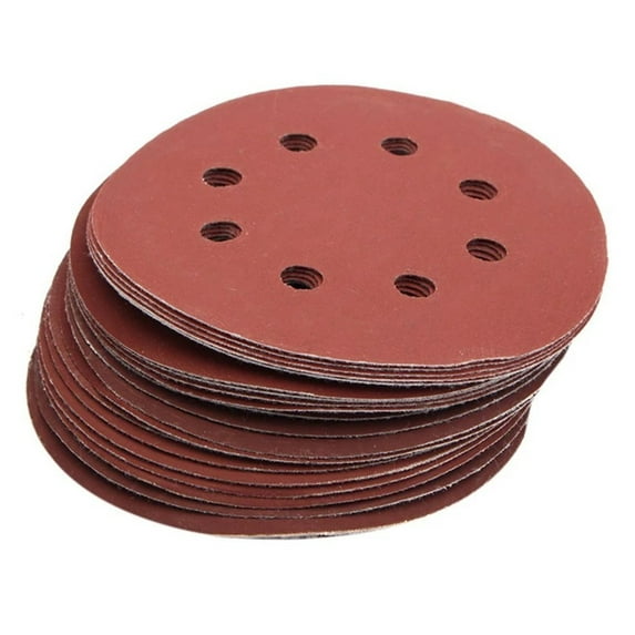 20 Pcs 5 Inch 125mm Round Sandpaper 8 Hole Sanding Discs Hook & Loop Grit 150