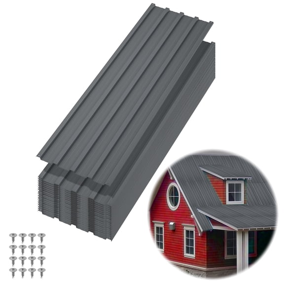 20 Pcs 5ft Heavy Duty Corrugated Galvanized Steel Roofing Panels 16.77" Wide Weatherproof & Rust-Resistant Metal Sheets for Carports, outbuildings, Patios