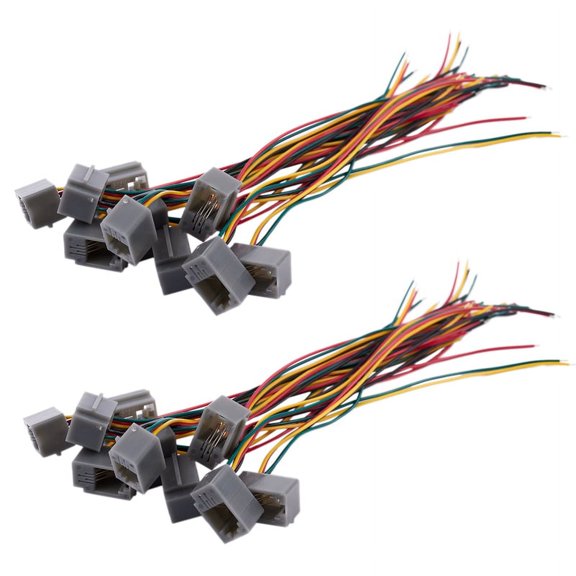 20 Pcs 616E 4P4C RJ9 Female Telephone Connector Adapter W 4 Wires 8cm,20 x4P4C RJ9 Telephone Cable,As shown
