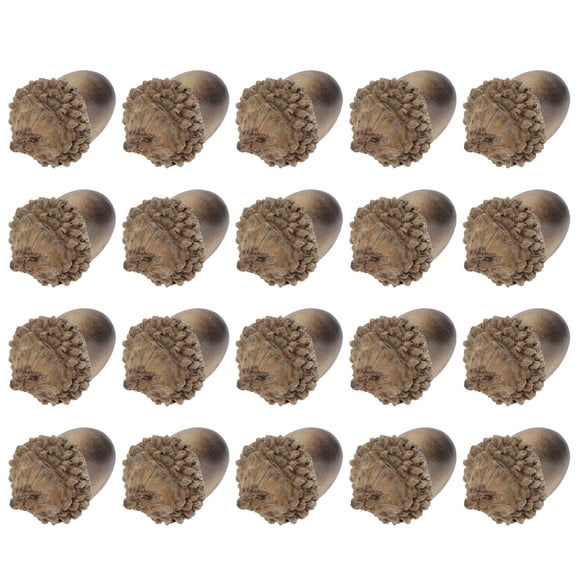 Artificial Acorn Decoration Ornaments for Home Kitchen Winter Decor 20pcs Chocolate Color