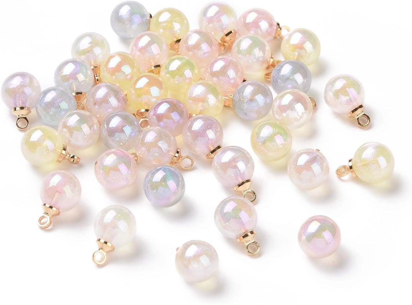 20 Pcs Acrylic Charms Pendant with Plastic Light Gold Plated Loops ...