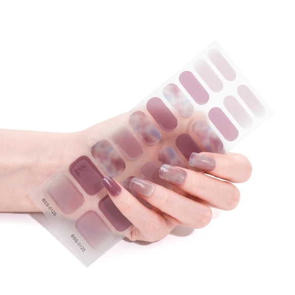 20 Pcs Adhesive Full Wrap Semi Cured Gel Nail Polish Strips UV/LED Lamp Require