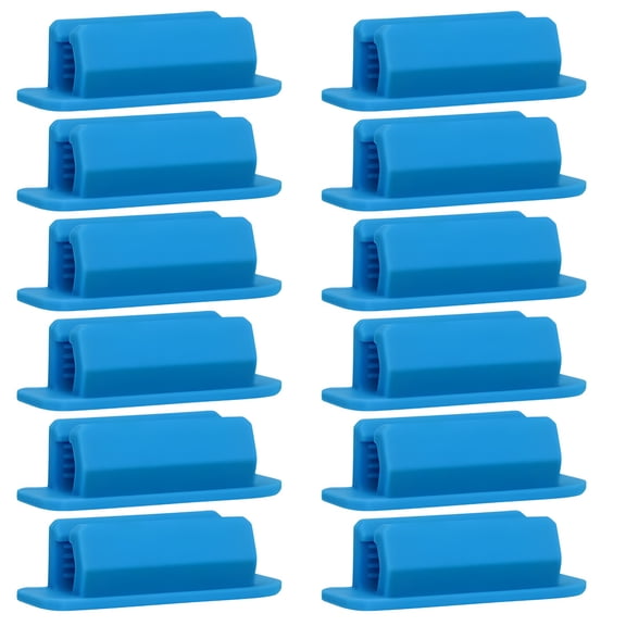 20 Pcs Adhesive Pen Holder for Desk, Silicone Pencil Holder with Dual Slots, Reusable Marker Clip for Desk Organization, Stickiness & Multi-Function, 3.9 x 4.7 x 1.6 in / 10 x 12 x 4 cm, Blue