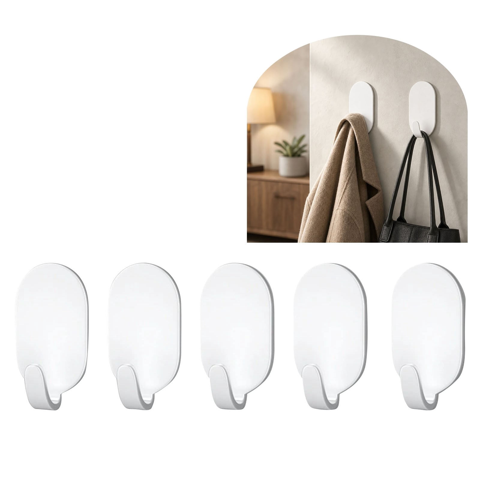 20 Pcs Adhesive Wall Hooks, Heavy Duty Adhesive Hooks Extra Strong ...