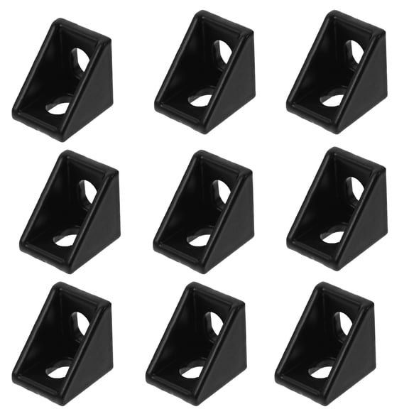 CHICHUMID 20Pcs 2020 Aluminum Profile Corner Connector Black L Bracket for Extrusion Fastening