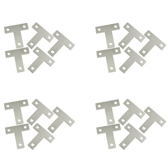 20 Pcs Angle Plate Corner Brace Flat T Shape Repair Bracket 40mm x 40mm,20 x corner bracket,Silver