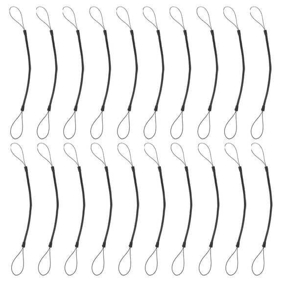 Black Plastic Anti-Lost Spring Rope for Pen Use with Durable Material and Stylish Design 20 Pieces