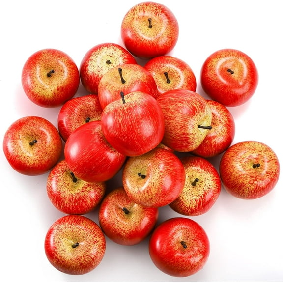 20 Pcs Artificial Apples, Decorative Fake Apples for Decoration Lifelike, Realistic Fake Fruit Apples for Home Kitchen Festival Party Photography Christmas Decoration