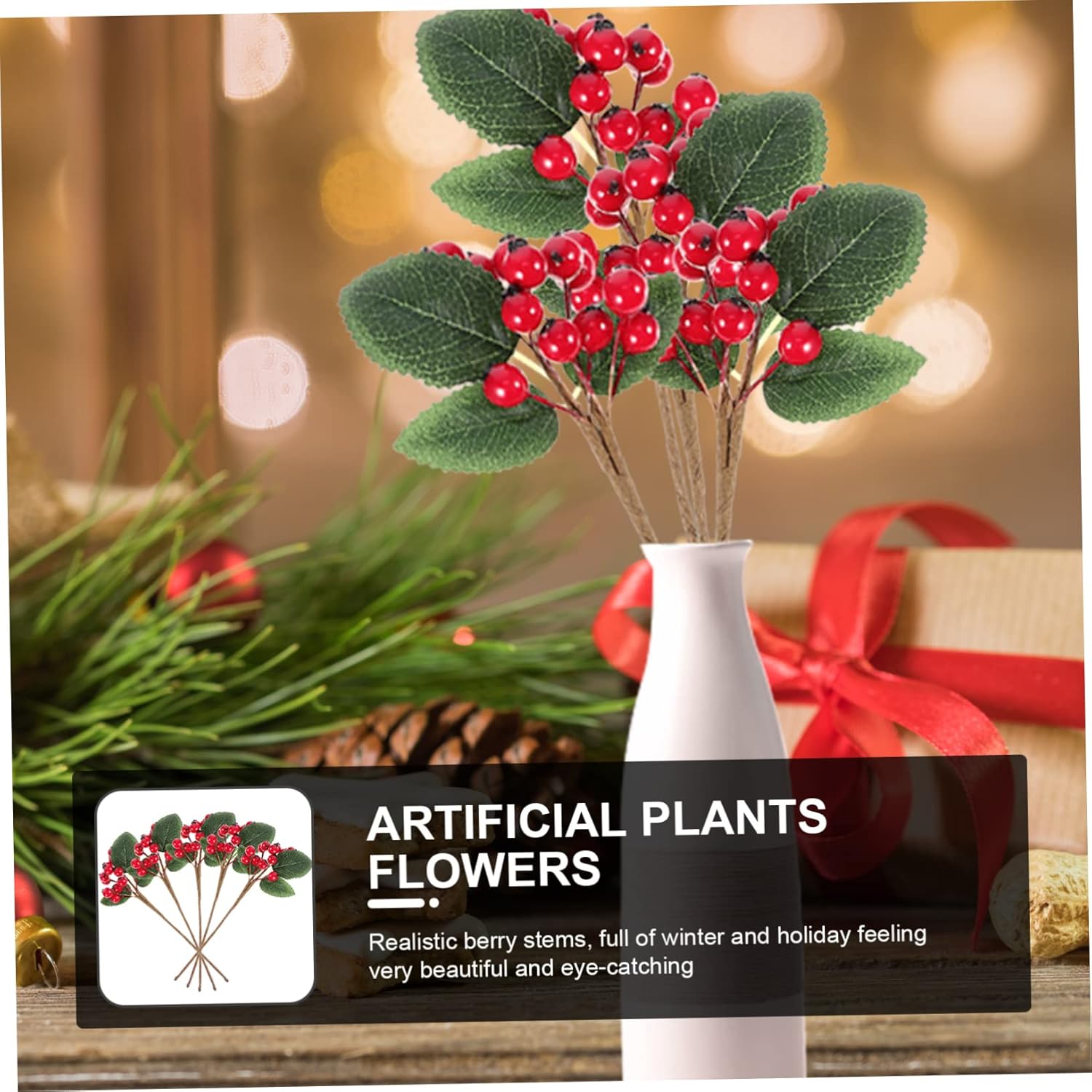 20 Pcs Artificial Berry Cuttings Christmas Party Decoration Juniper