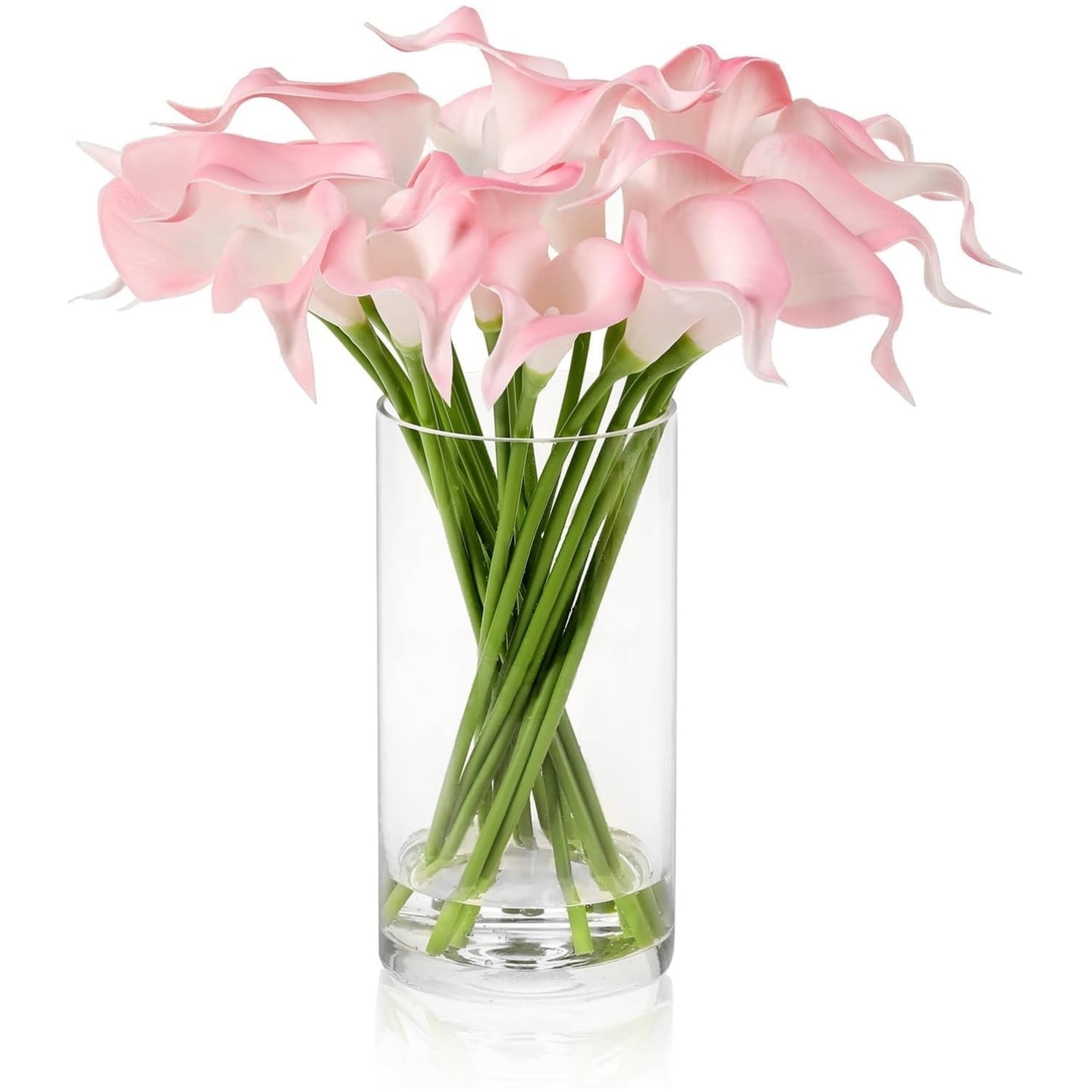 20 Pcs Artificial Calla Lily Flower,Bridal Bouquets,Fake Latex Flowers for Wedding Mother's Day Easter Christmas Home Party Decor (Pink)