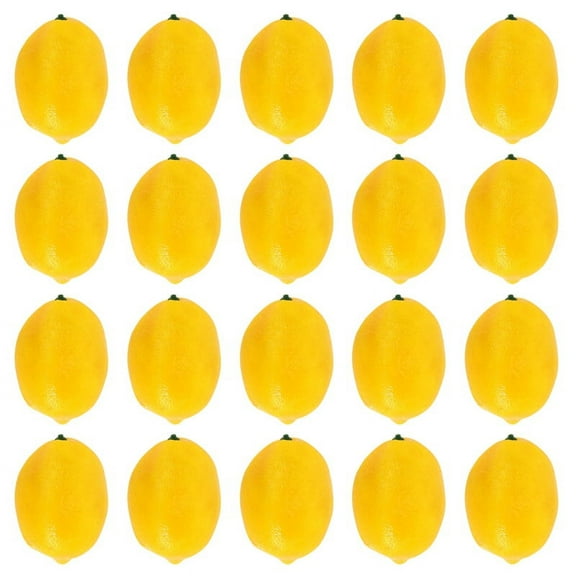 20 Pcs Artificial Lemons Fake Faux Fruits in Yellow 3 Inch Long X 2 Wide