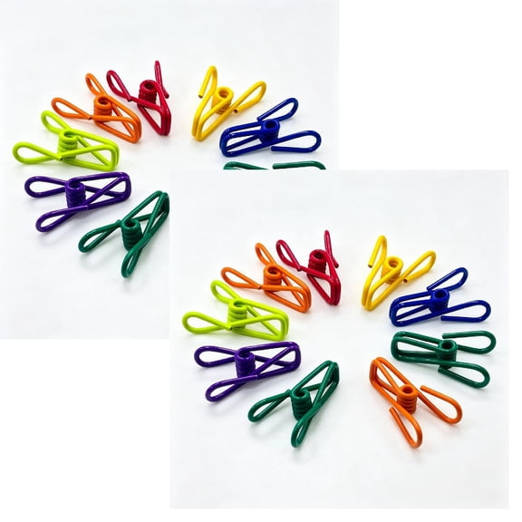 20 Pcs Assorted Chip Bag Clips Utility Paper Holder, Clothesline Clip Kitchen Bags Multipurpose Clothes Pins Clips for Laundry Hanging, 1.97", Multicolor