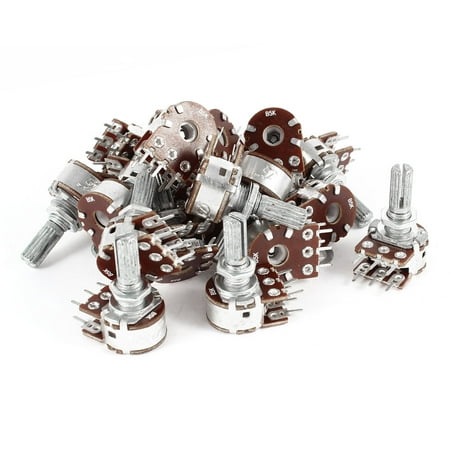 20 Pcs B5K 5K Ohm Dual Linear Taper Pot Carbon Film Potentiometers Replacement