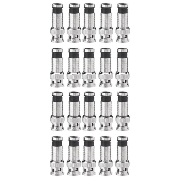 20 Pcs BNC Compression Connector for Coax RG59 Cable CCTV Cameras