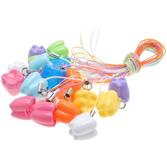 BESTOYARD 20pcs Deciduous Tooth Storage Box Plastic Cute Colors for Memorable Moments Preservation
