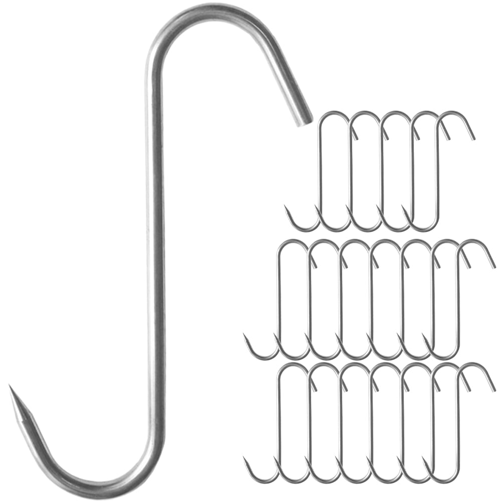 20 Pcs Bacon up Dried Fish Hooks Household Meat Hangers Kitchen