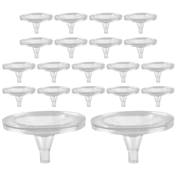 Set of 20 Clear Plastic Crystal Holders for Home Decor, Small Size, Lightweight Display Stands
