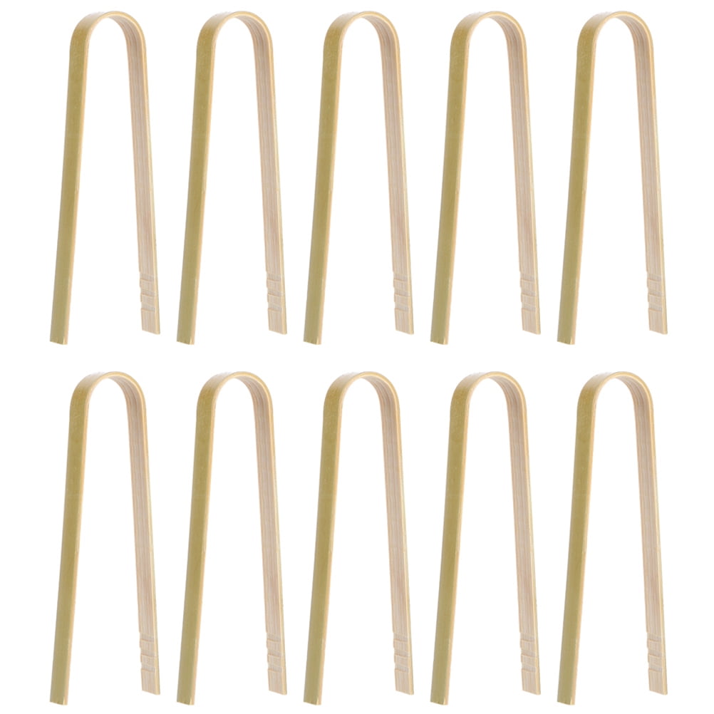 20 Pcs Bamboo Food Clip Multi-function Anti-scald Bread Tongs Kitchen Supplies