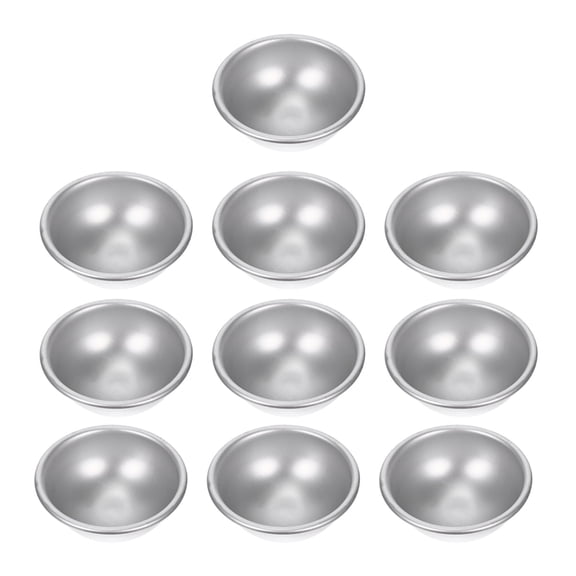 MERRYHAPY DIY Bath Bomb Molds Plated Silver Aluminium Alloy Semicircular for Home 20Pcs