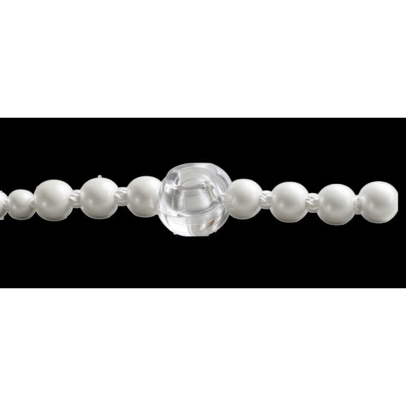 20 Pcs Bead Stoppers for Roller Blinds, 0.33 in / 8.5 mm Bead Chain Crimp Stop, Roller Shades Clear Beaded Chain Stop for Roman and Vertical Shades, Long-Lasting White Plastic Blind Stoppers Set