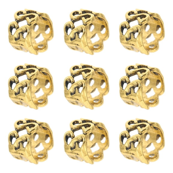 20 Pcs Beard Hair Jewelry Ring Men Accessories Silver