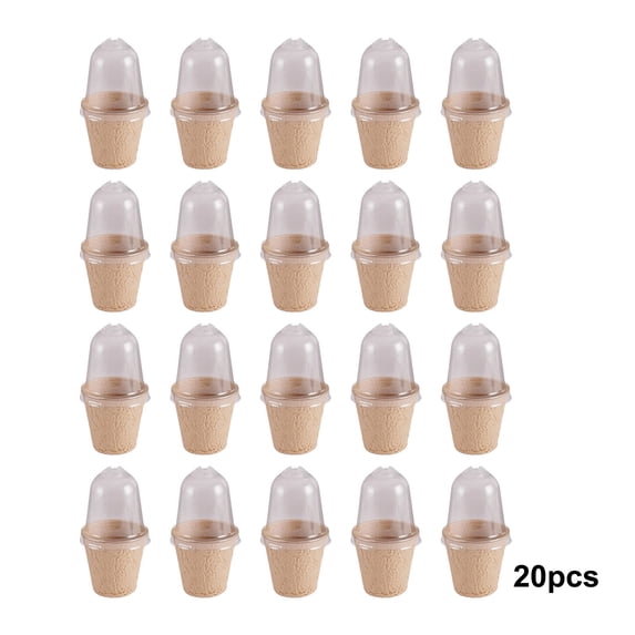 20 Pcs Biodegradable Nursery Pots with Humidity Dome- 2.36 Inch Square Seeding Starter Pot for Planting- Peat Pots for Seedlings Garden Vegetable Flower Germination (With holes)