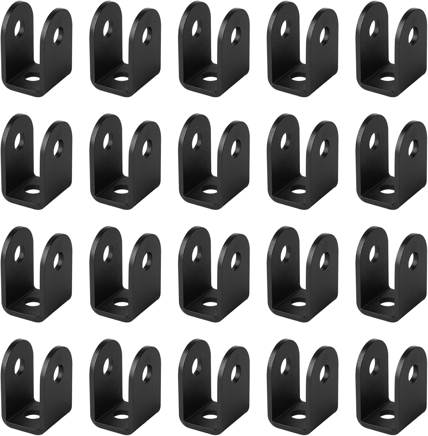 20 Pcs Black 3/4" U Bracket for Panel,Thickness 1/8"(3 mm),Powder Coating