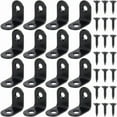 thumbnail image 1 of 20 Pcs Black L Bracket Corner Brace 1x0.96 Small Metal Right Angle Brackets Stainless Steel Fastener Corner Protector Shelf Support with Screws, 1 of 9