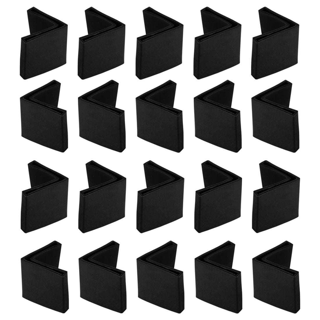 【CFCL】L LEG COVER BLACK 20 Pcs Black Soft PVC Angle Iron Foot L Shaped Edge Leg