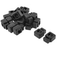thumbnail image 1 of 20 Pcs Black Square 9mm Diameter Hole Spring Loaded Cord Locks Ends Stoppers, 1 of 1