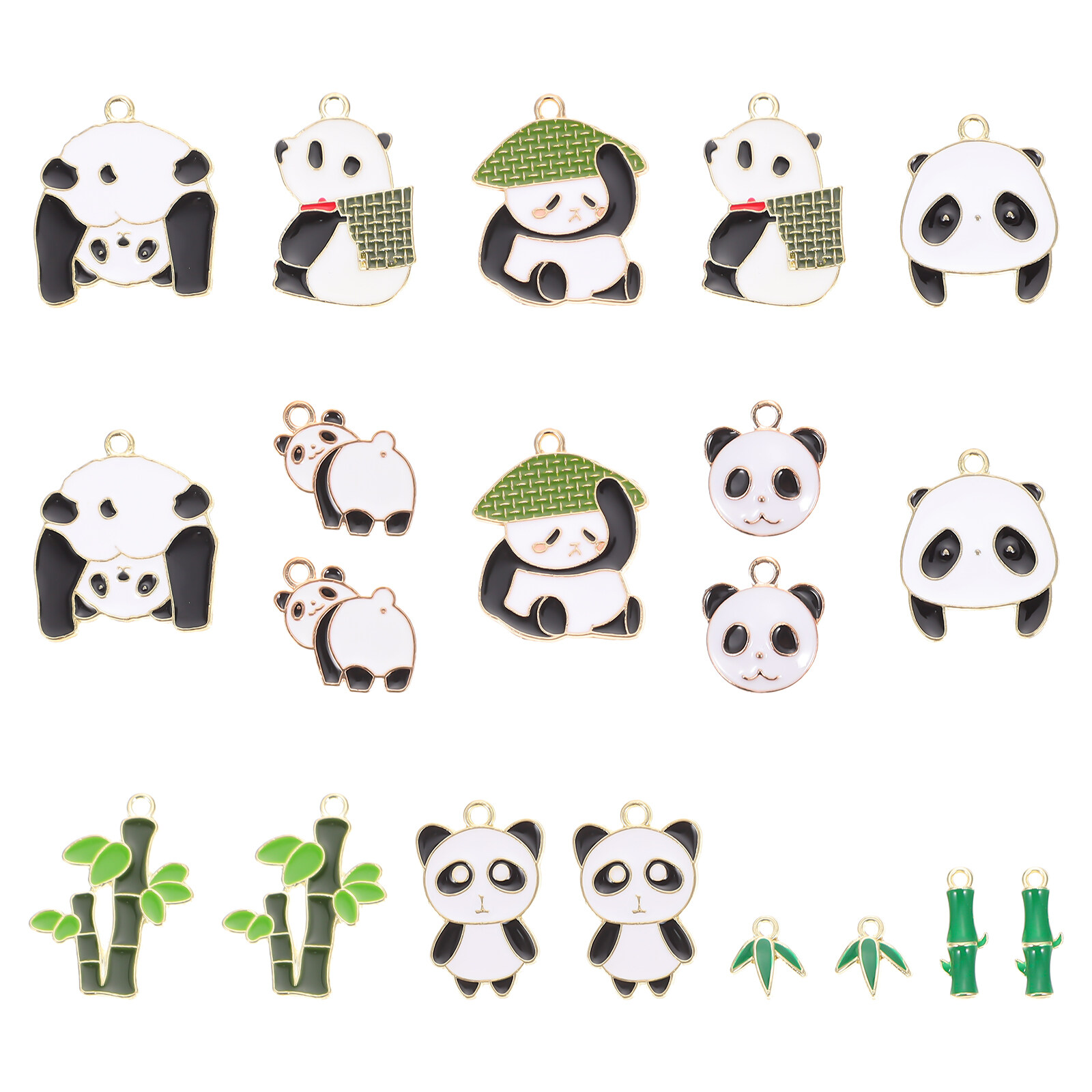 20 Pcs Black and White Bracelet Necklace DIY Accessories Cute Charms