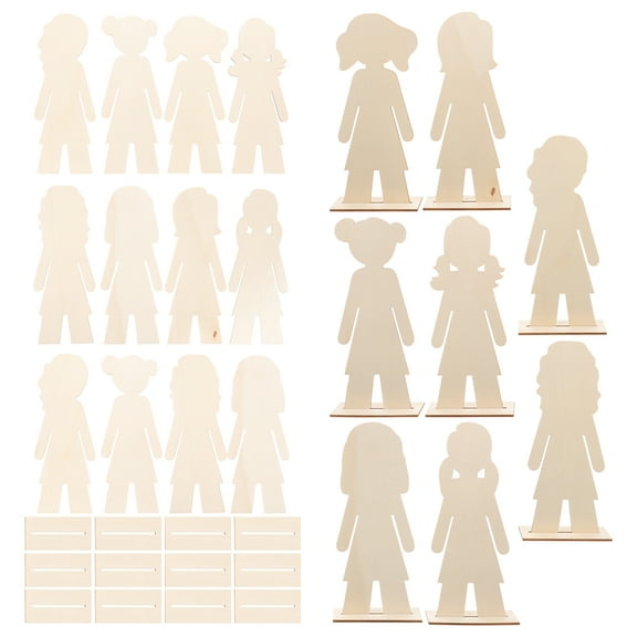 FESTFENDS Craft Wood Shapes Wooden Shapes Beige 20Pcs for Painting