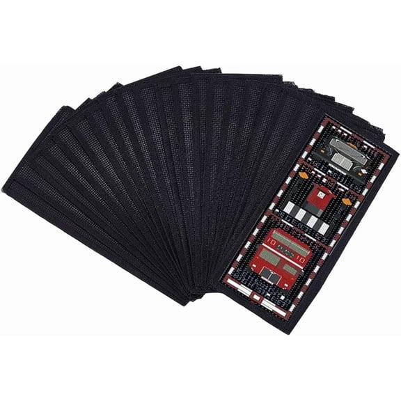 20 Pcs Blank Cross Stitch Bookmark Black Cotton Fabric Book Marker Cross Stitch with Embroidery Edge Rectangle Embroidery DIY Bookmark for Crosstitch Project 2.7x7.4 inch(7x18.9cm)