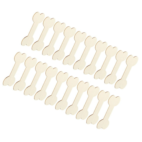 Wood Dog Bone Cutouts for Decoration Beige Color 20 Pieces Synthesis Material
