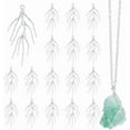 thumbnail image 1 of 20 Pcs Branch Shape Prong Pendant Settings Blanks Claw Pendant Tray Handmade Bezel Trays Brass Beads for DIY Crafs Necklace Jewelry Making Silver DIY Making, 1 of 9