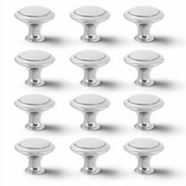 20 Pcs Brushed Nickel Cabinet Knobs,1-1/5 Inch Silver Dresser Handles,Kitchen Drawer Pulls,Round Cupboard Door Hardware With Screws (Silver)