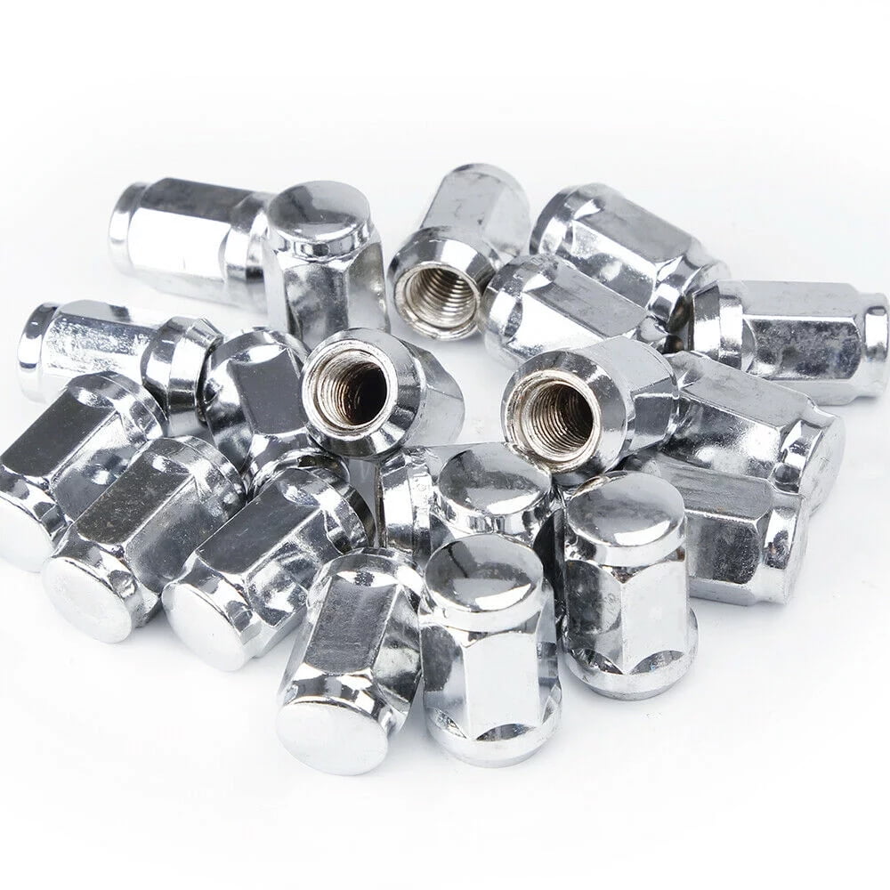 20 Pcs Bulge Lug Nuts 12x1.5 Chrome for Ford Escape Fusion Focus