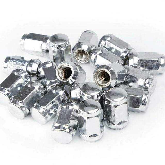 20 Pcs Bulge Lug Nuts 12x1.5 Chrome for Ford Escape Fusion Focus