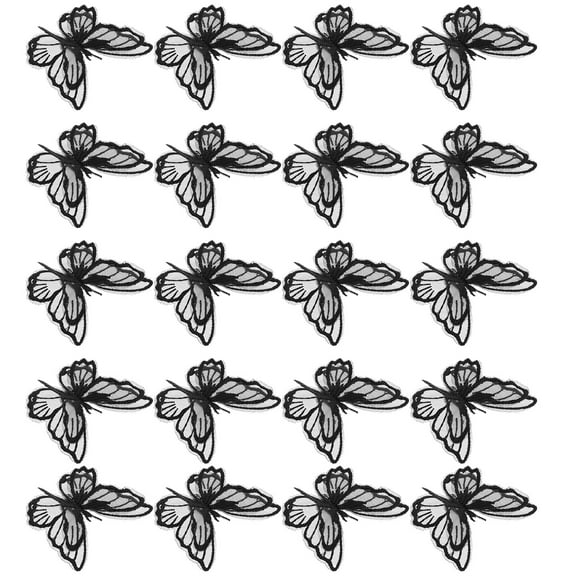 20 Pcs Butterfly Three-dimensional Cloth Sticker Girls Clothes DIY Clothes Patches Clothing Decor Clothes Cloth Patches