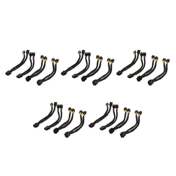 20 Pcs CPU 8 Pin Splitter ATX CPU 8 Pin Female to Dual 8(4+4) Pin Male EPS 12V for Motherboard Power Adapter Cable