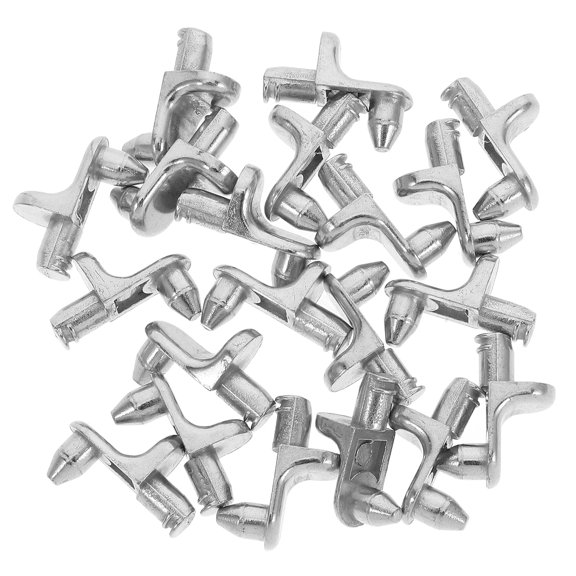 20 Pcs Cabinet Glass Tray Bracket Fixture Reel Shelves Kitchen Garbage Silver