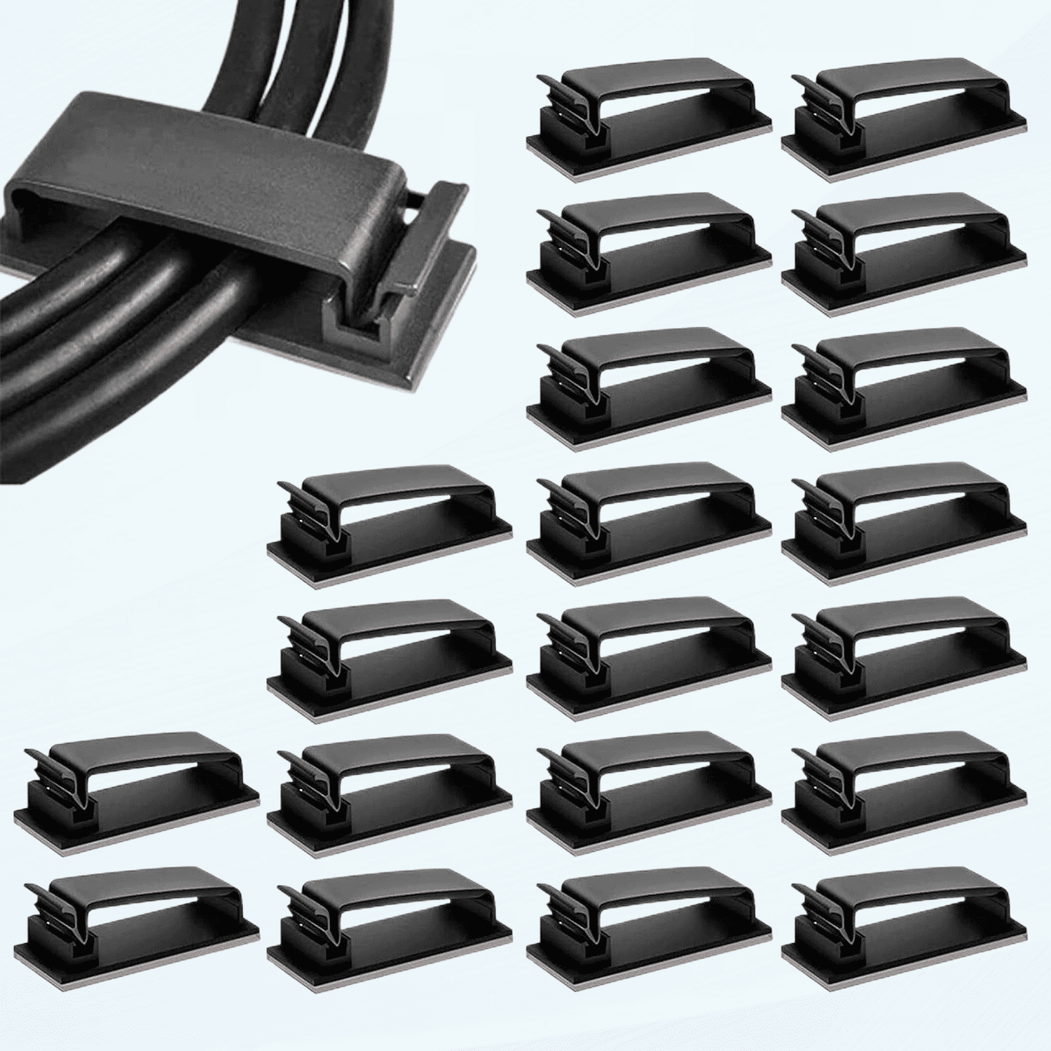 20 Pcs Cable Clips Adhesive Cable Management Wire Clip Self Adhesive