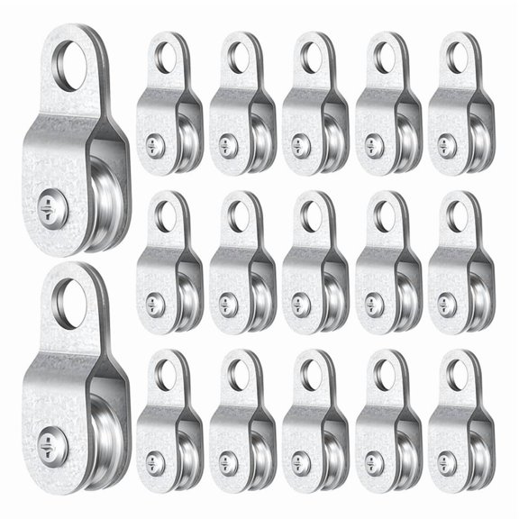 20 Pcs Cable Pulley Block Wheel for 6mm/0.23'' Wire Rope, Load Capacity 550 Lbs (2.6 X 1.1 Inch)