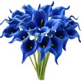 thumbnail image 1 of 20 Pcs Calla Lily Flowers,Artificial Bridal Wedding Bouquet,Faux Flower,Decorative Fake Calla Lily Bouquet for Christmas Home Party Decor,Blue, 1 of 9